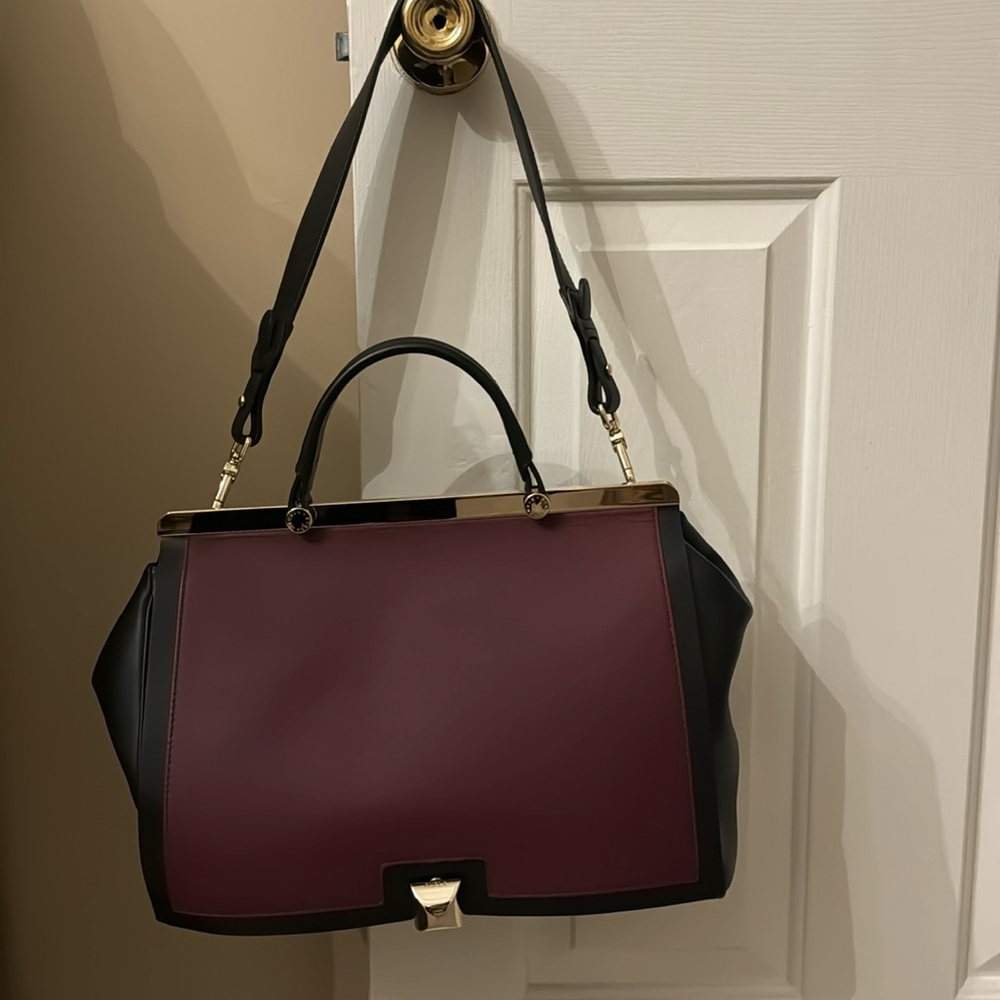 Furla handbag/ Burgandy/ Black